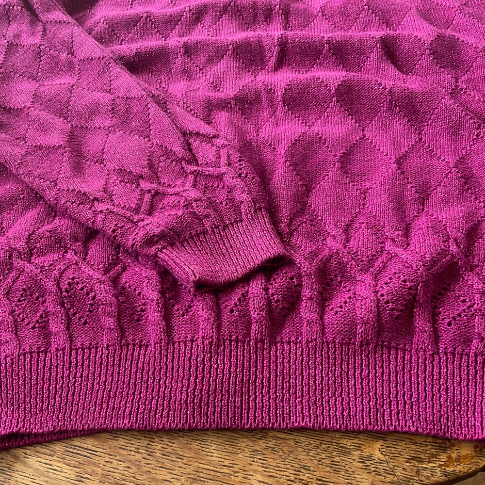 EATONS PETITE    VINTAGE    Hot Pink sweater  size LARGE RETIRED - Picture 8 of 10